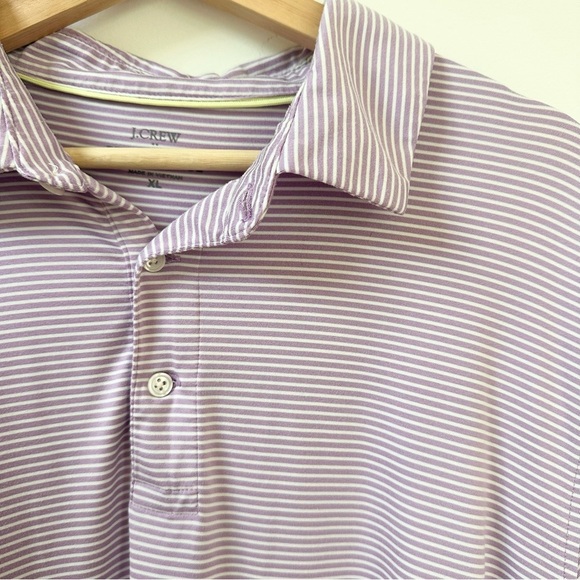 J. Crew Men's Performance Polo Shirt - Lavender Stripes XL - Picture 4 of 6